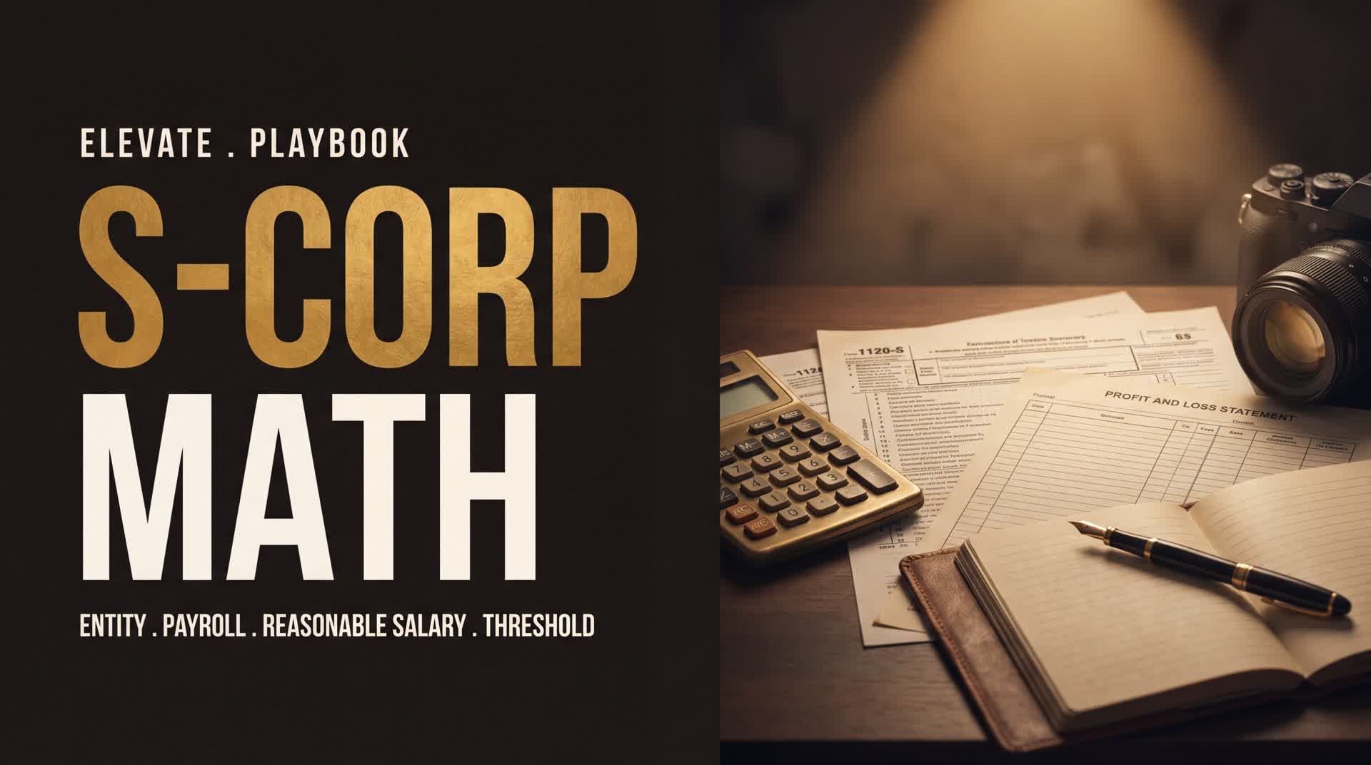 When to elect S-corp for your photography studio, with the actual math