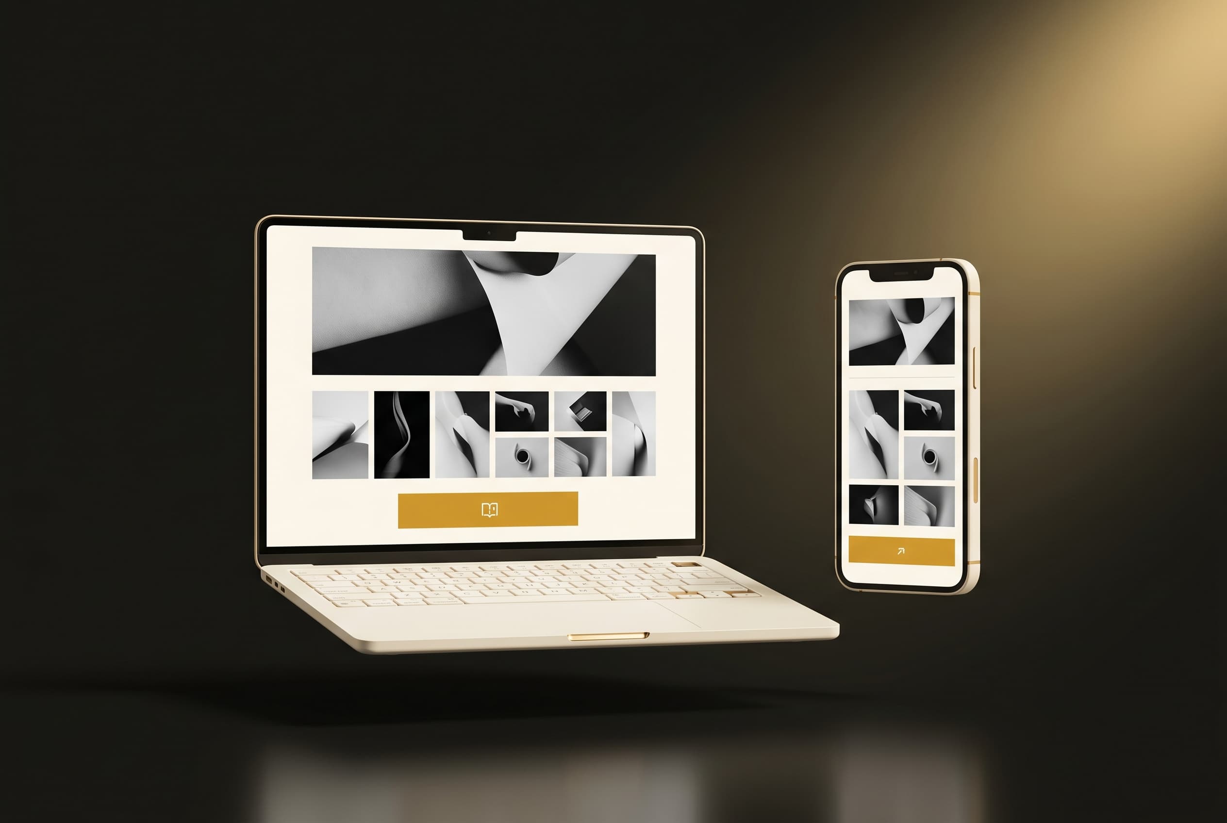 ElevateWeb. A custom photography website shown on a laptop and phone.